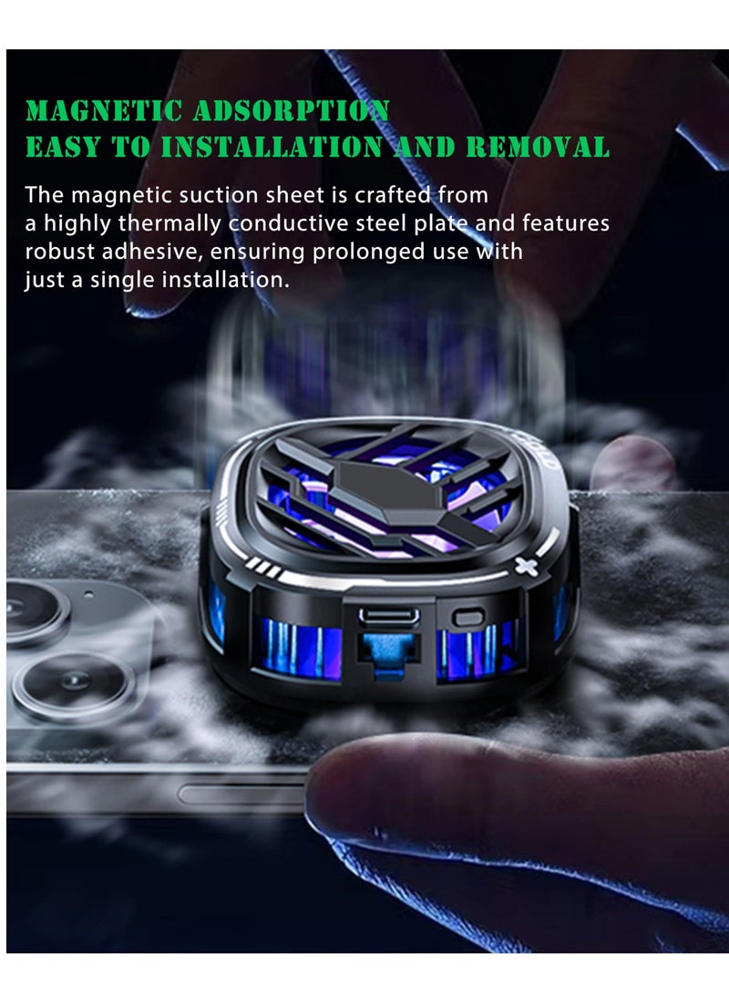 Generic Magnetic Phone Cooler - Portable Lightweight RGB Mobile Phone Cooling Fan, Phone Radiator with Temperature Display for Mobile Gaming,Tiktok Live Streaming  - Image 2