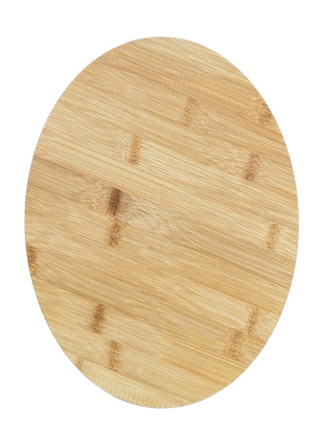 ذاي كوليكتبلز لوح تقطيع خشبي محزز مصنوع يدويًا - ديكور مطبخ ريفي بوهيمي وصينية تقديم للحوم الباردة والخبز والجبن والمقبلات - لوح جمالي للمنزل والطاولة والعرض - دائري (D11") - Image 5