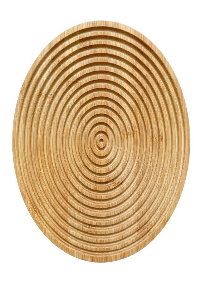 ذاي كوليكتبلز لوح تقطيع خشبي محزز مصنوع يدويًا - ديكور مطبخ ريفي بوهيمي وصينية تقديم للحوم الباردة والخبز والجبن والمقبلات - لوح جمالي للمنزل والطاولة والعرض - دائري (D11") - Image 1