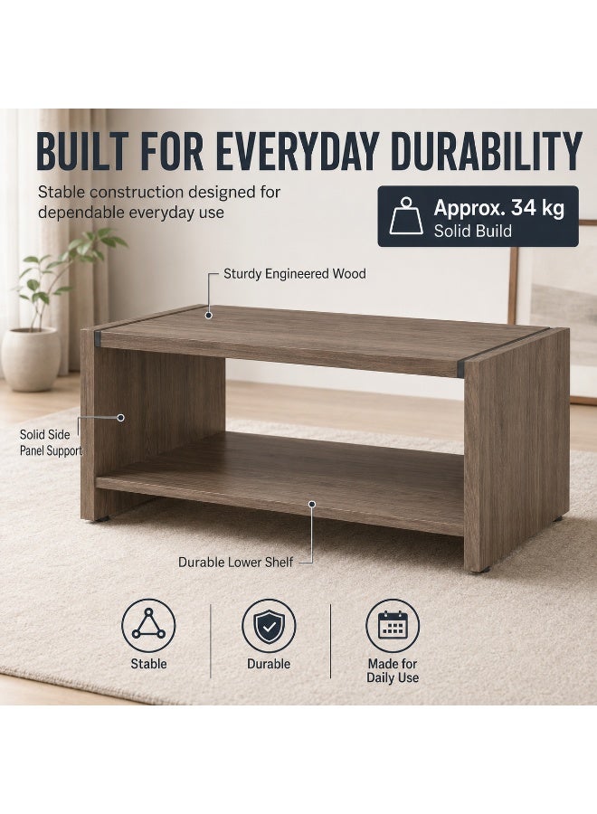 Sky Land Skyland Morris Trend MCT 106 Coffee Table, Modern Living Room Center Table, Wood Construction, Kariya Palmyria/Anthracite Finish, 1000 x 600 x 470 mm (Self Installation) - Image 4