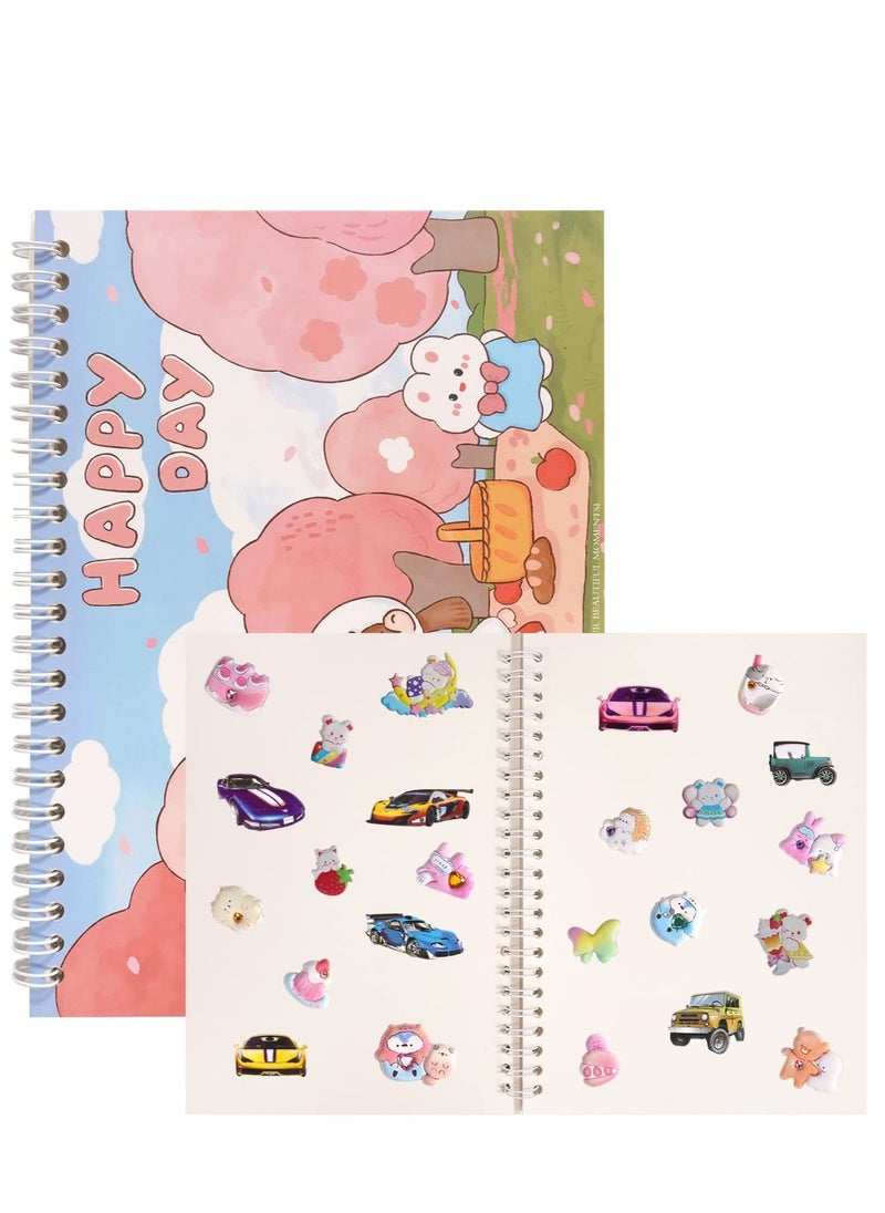 null - Blank Sticker Book, Reusable Collecting Album for Collect Stickers, 40 Sheets Sticker Storage Organizer for Kids Adults Girls Boys, A5 Release Paper for Puffy Planner Scrapbook Stickers Saver 2PCS - Image 1