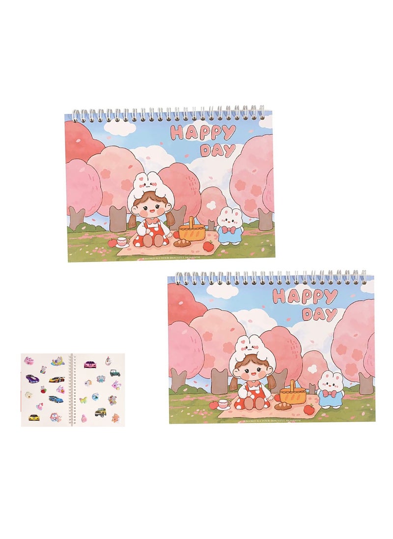 null - Blank Sticker Book, Reusable Collecting Album for Collect Stickers, 40 Sheets Sticker Storage Organizer for Kids Adults Girls Boys, A5 Release Paper for Puffy Planner Scrapbook Stickers Saver 2PCS - Image 1