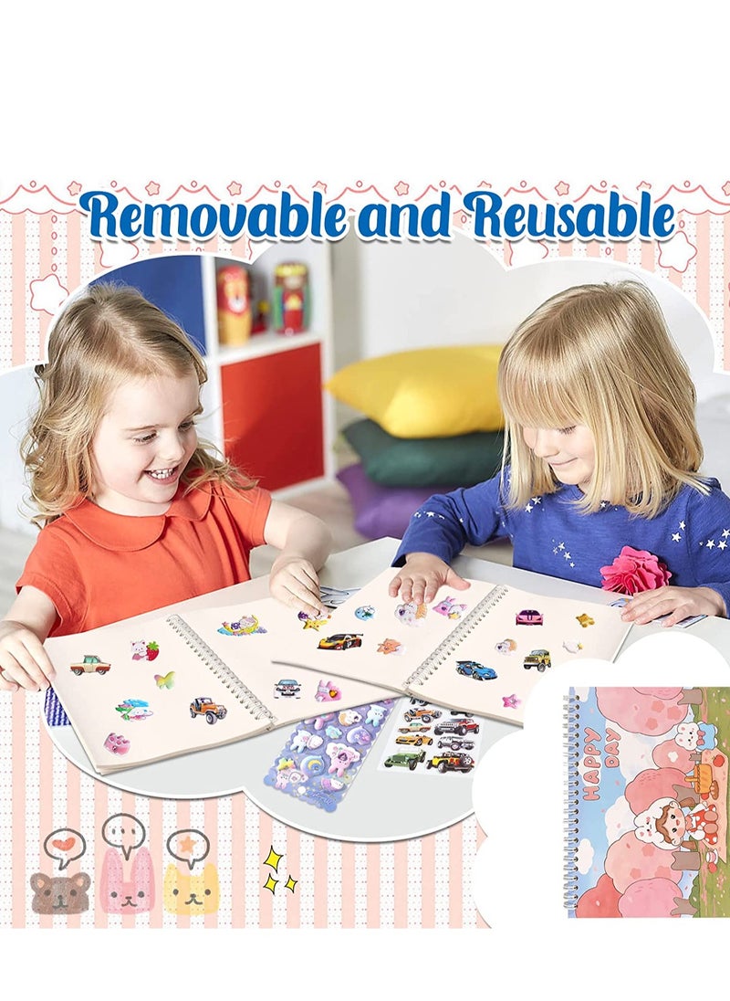 null - Blank Sticker Book, Reusable Collecting Album for Collect Stickers, 40 Sheets Sticker Storage Organizer for Kids Adults Girls Boys, A5 Release Paper for Puffy Planner Scrapbook Stickers Saver 2PCS - Image 1