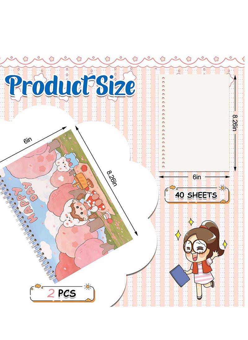 null - Blank Sticker Book, Reusable Collecting Album for Collect Stickers, 40 Sheets Sticker Storage Organizer for Kids Adults Girls Boys, A5 Release Paper for Puffy Planner Scrapbook Stickers Saver 2PCS - Image 1