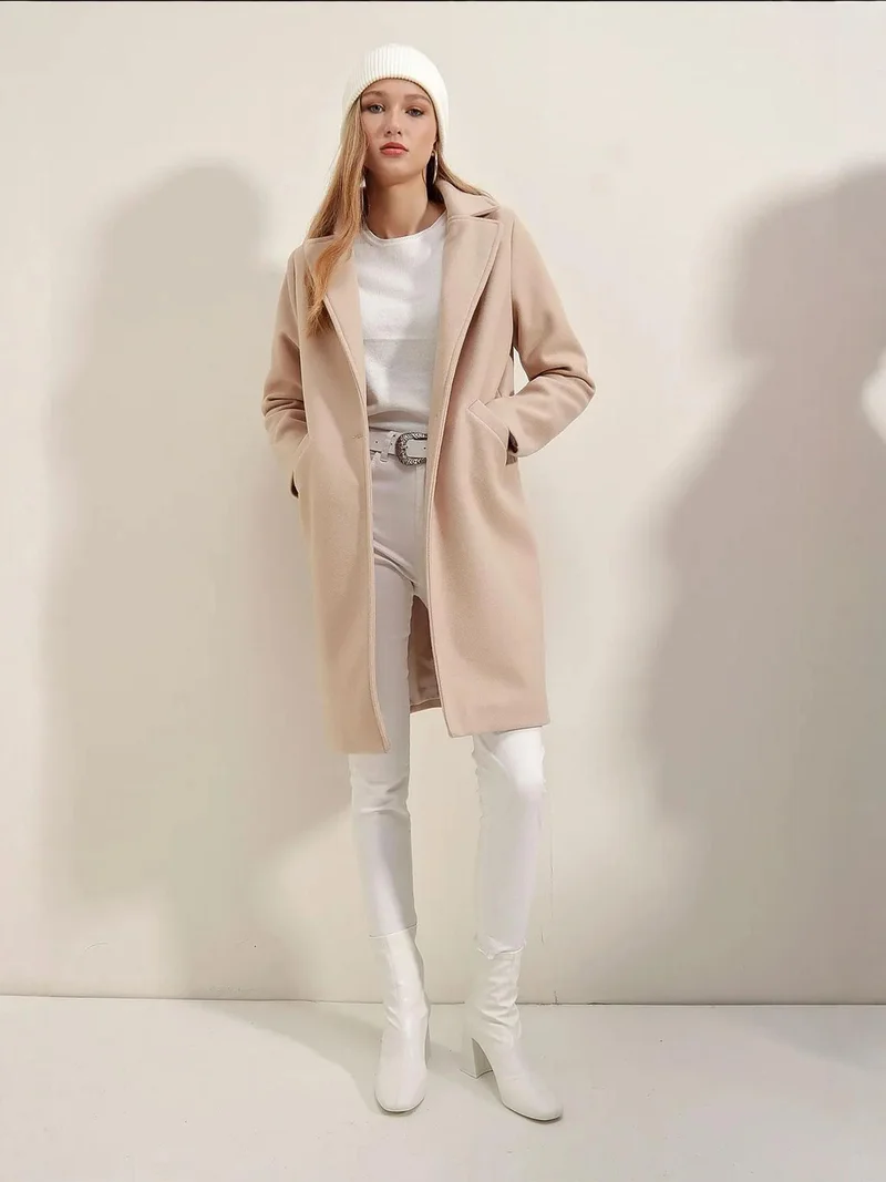 بيغ دارت معطف طويل بأزرار وجيوب من