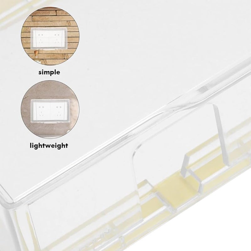 غطاء مزدوج للمقبس الكهربائي الخارجي المقاوم للعوامل الجوية بشفافية، علبة من قطعتين - Image 4