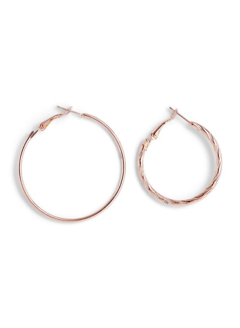 Priyaasi Set Of 6 Plated Contemporary Hoop Earrings