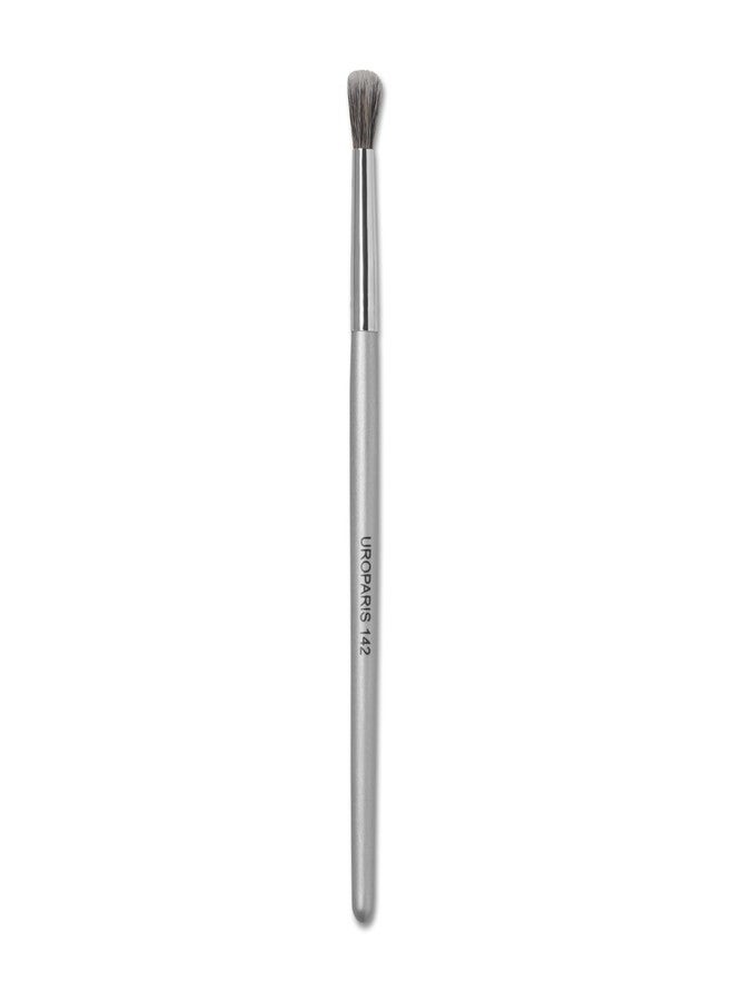 UROPARIS 142 Eye Brush For Makeup | Detail Round Blender Brush with Natural Bristles | Wooden Handle, Brass Accents - Silver (1 Piece) - Image 1