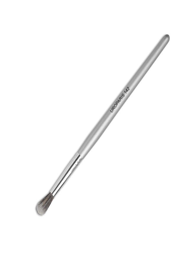 UROPARIS 142 Eye Brush For Makeup | Detail Round Blender Brush with Natural Bristles | Wooden Handle, Brass Accents - Silver (1 Piece) - Image 3