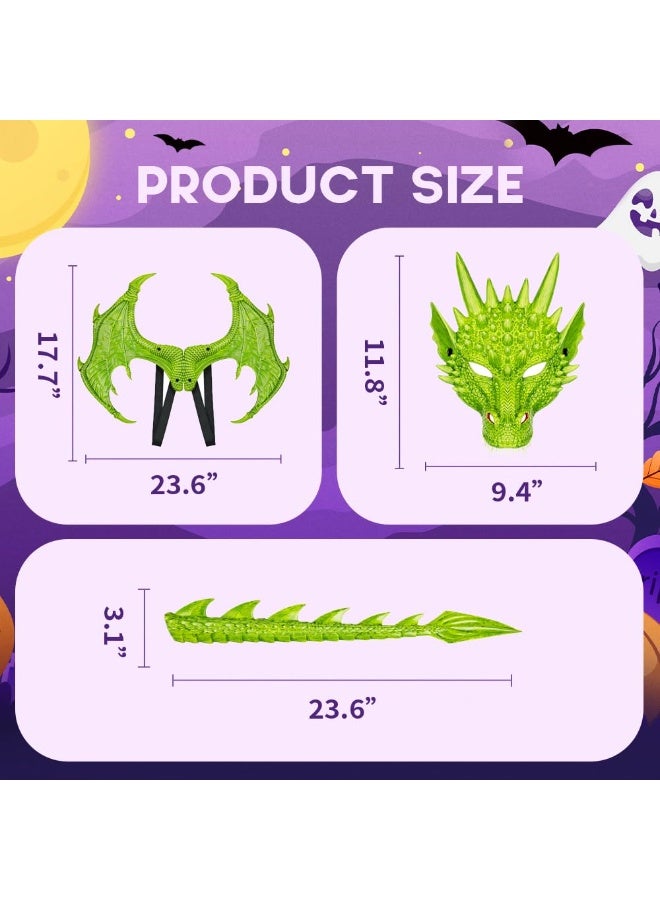 VUCATIN Dragon Costume Cosplay Costume for Kids Dinosaur Wings Tail Mask Set Boys Girls Children Dress Up Props for Festival Cosplay Party Dress Halloween - Image 5