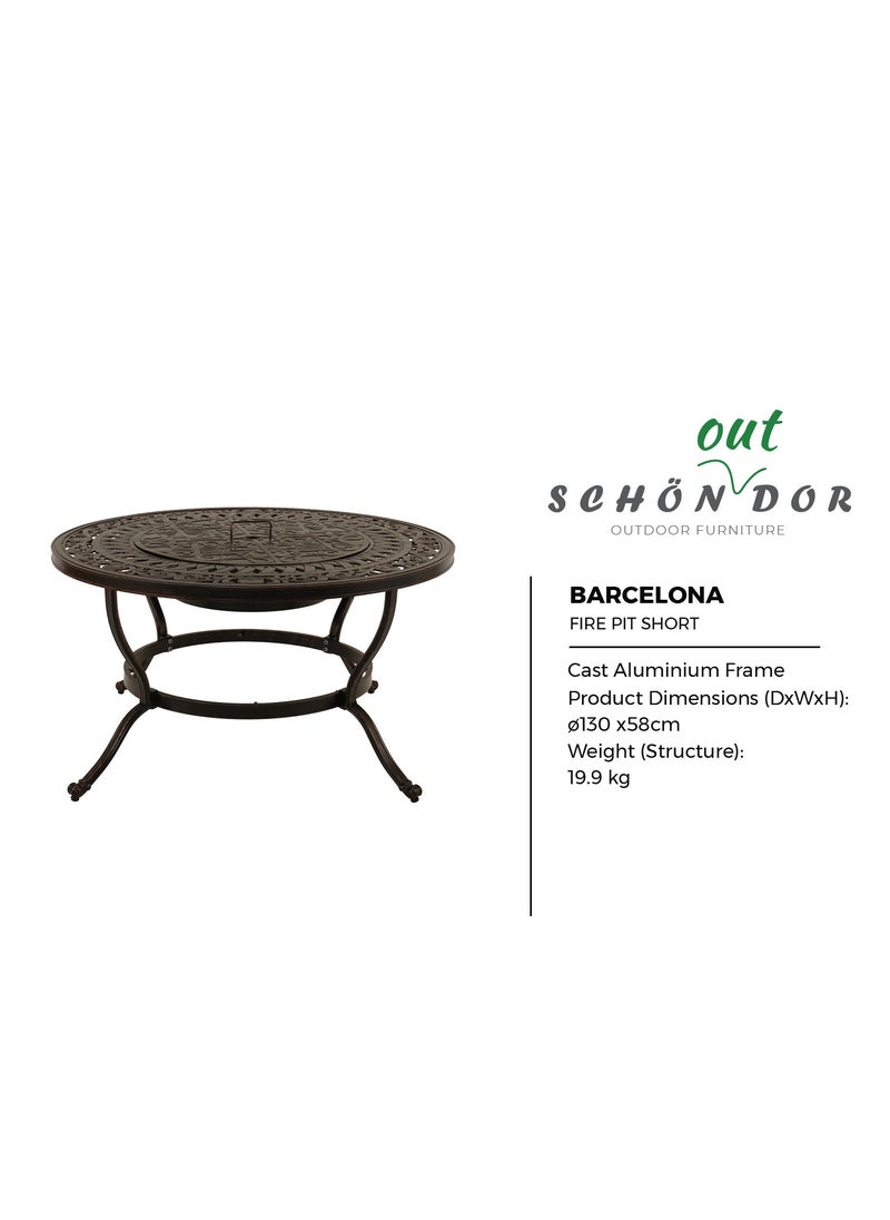 Schondor Furniture Barcelona | Firepit Short | 4 Seater | Outdoor Furniture | Dining Table | Perfect for Any Outdoor Space | Garden | Backyard | Patio  - Image 3