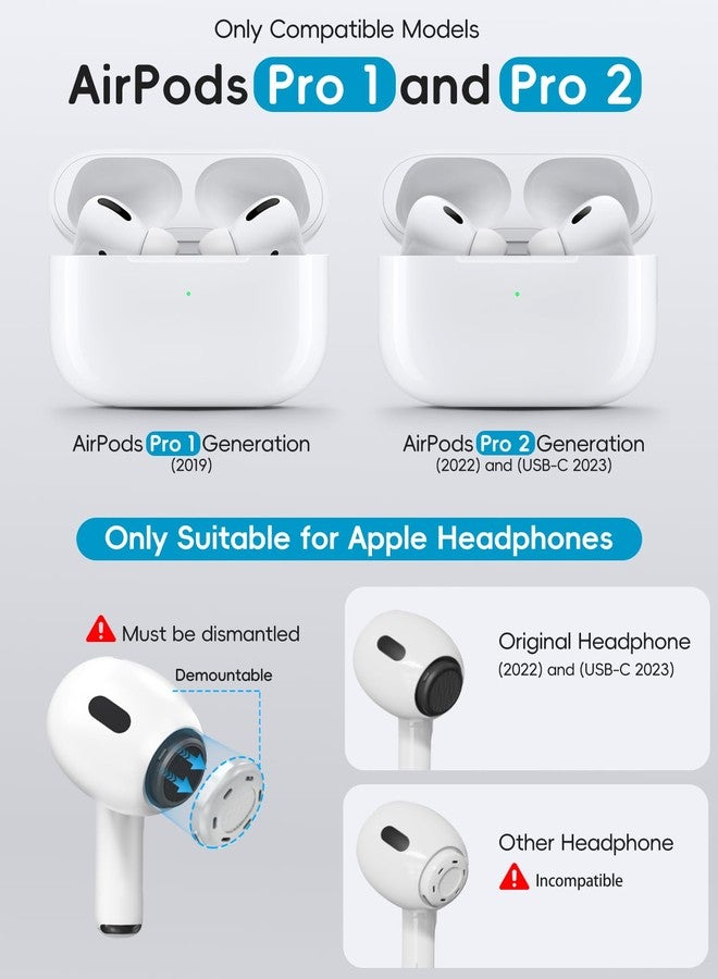 TNSNK [4 Pairs] Replacement Ear Tips for Airpods Pro 1st /2nd (2019/2022/2023) with Noise Reduction Hole,Built-in dust Guard Screen Silicone Ear Tips - 4 Sizes(XS/S/M/L),White - Image 2