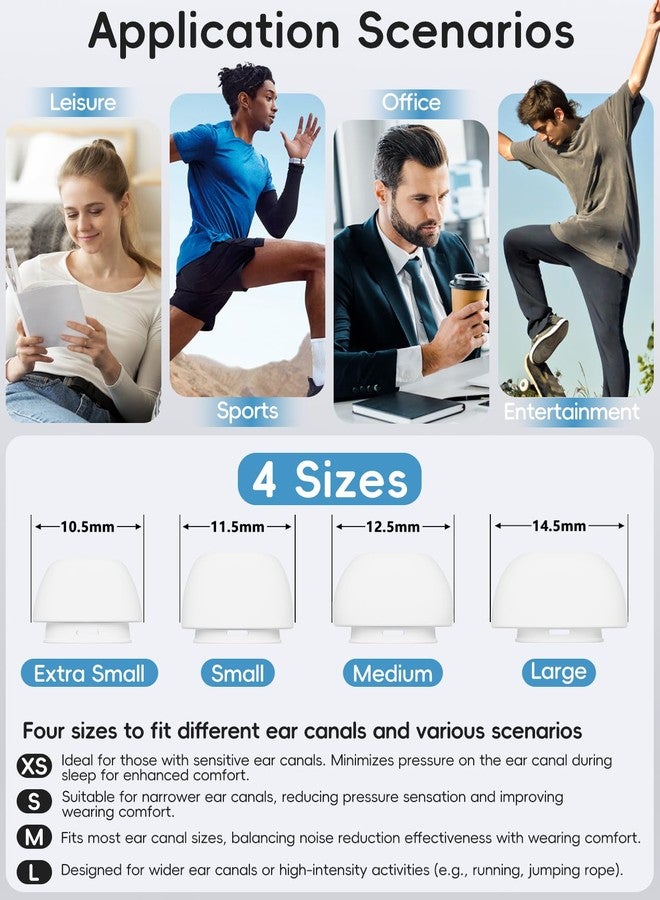 TNSNK [4 Pairs] Replacement Ear Tips for Airpods Pro 1st /2nd (2019/2022/2023) with Noise Reduction Hole,Built-in dust Guard Screen Silicone Ear Tips - 4 Sizes(XS/S/M/L),White - Image 5