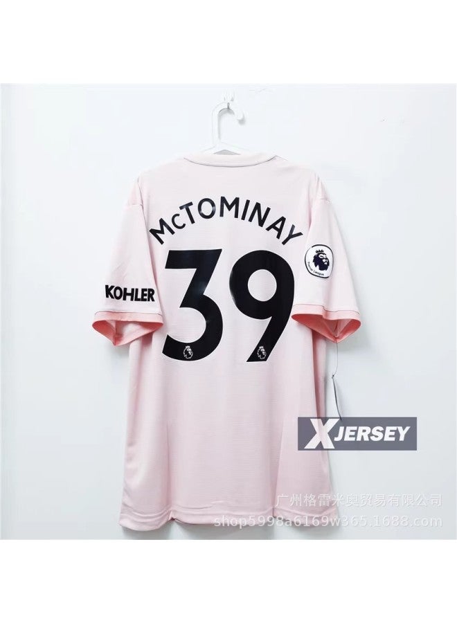18-19 Red Devils Pink No. 39 Star Plus Premier League Football Jersey - Image 1