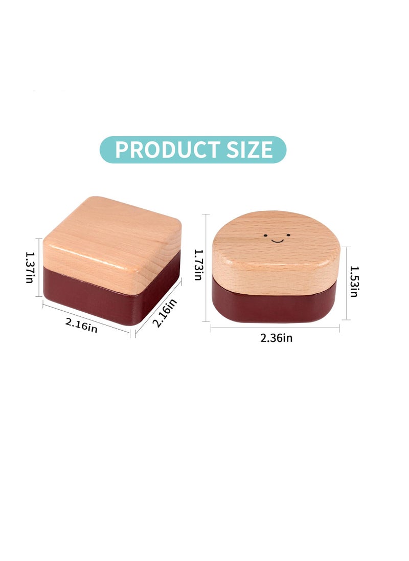 Excefore - Cute Carved Wooden Box, Kids Tooth Storage, Tooth Fairy Box for Boys and Girls Wooden Baby Teeth Fairy Holder, Stores Lost Teeth Shed Milk Teeth, Fetal Hair and Umbilical Cord for Baby and Kids - Image 1
