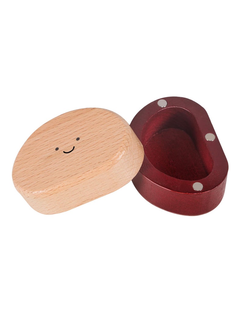 Excefore - Cute Carved Wooden Box, Kids Tooth Storage, Tooth Fairy Box for Boys and Girls Wooden Baby Teeth Fairy Holder, Stores Lost Teeth Shed Milk Teeth, Fetal Hair and Umbilical Cord for Baby and Kids - Image 1