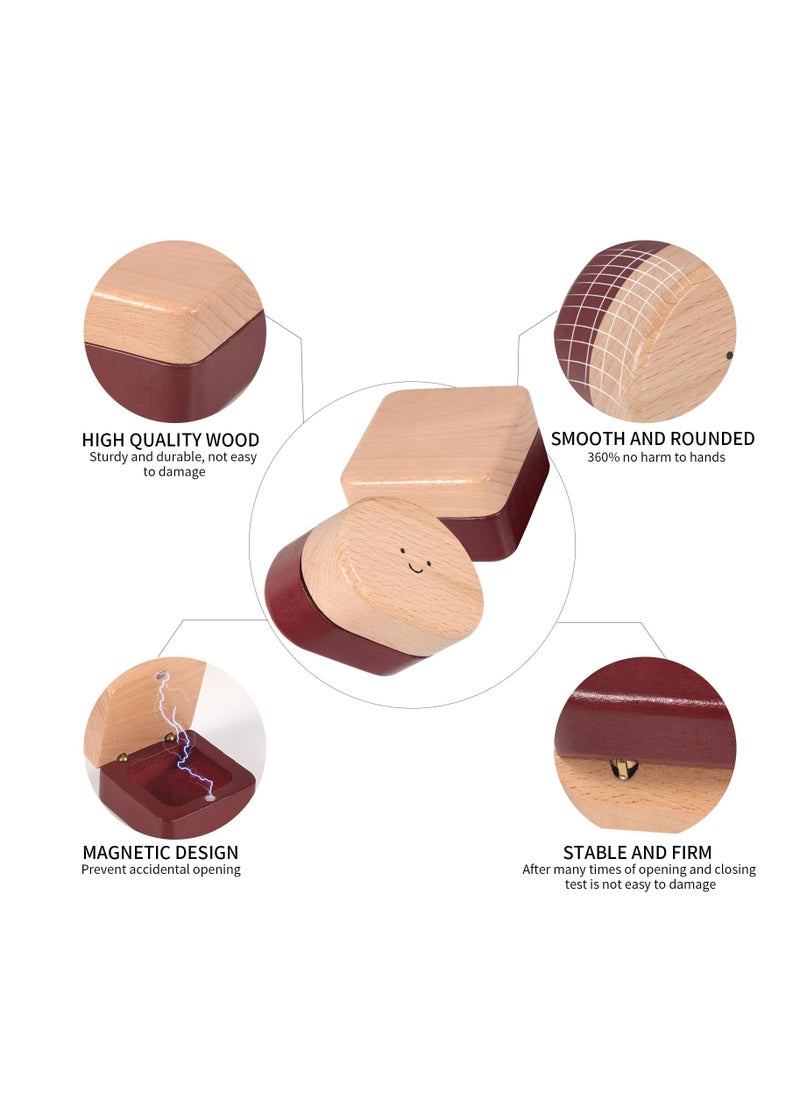 Excefore - Cute Carved Wooden Box, Kids Tooth Storage, Tooth Fairy Box for Boys and Girls Wooden Baby Teeth Fairy Holder, Stores Lost Teeth Shed Milk Teeth, Fetal Hair and Umbilical Cord for Baby and Kids - Image 1