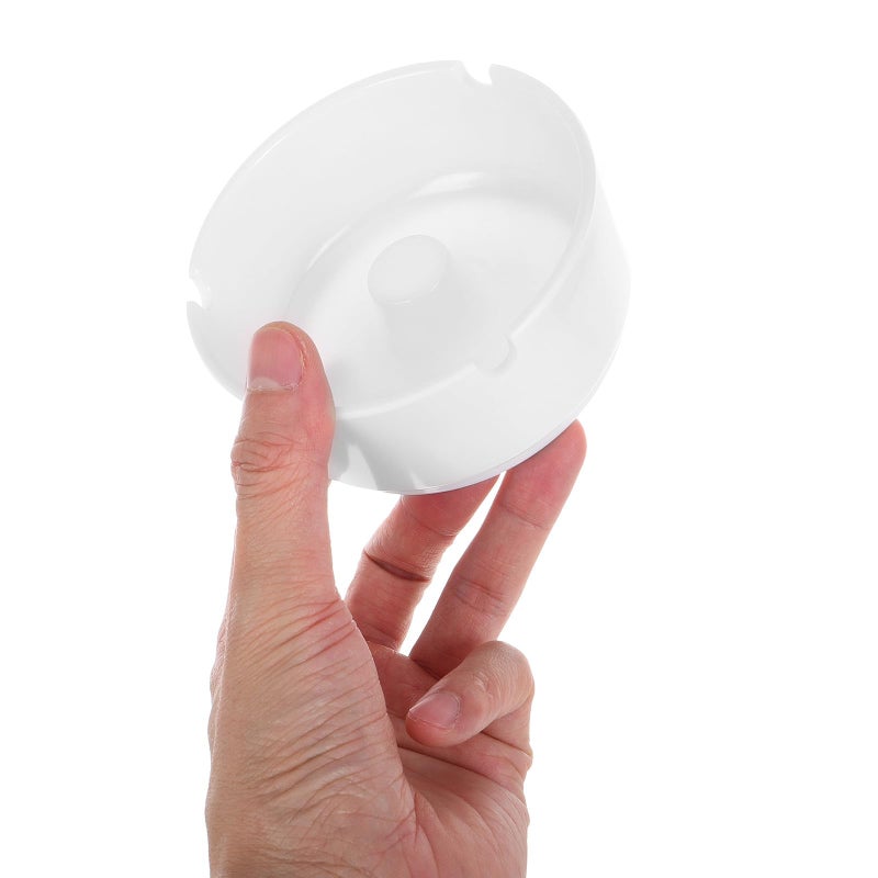 2Pcs White Melamine Ashtrays with Raised Edge Indoor Outdoor Patio Use - Image 4