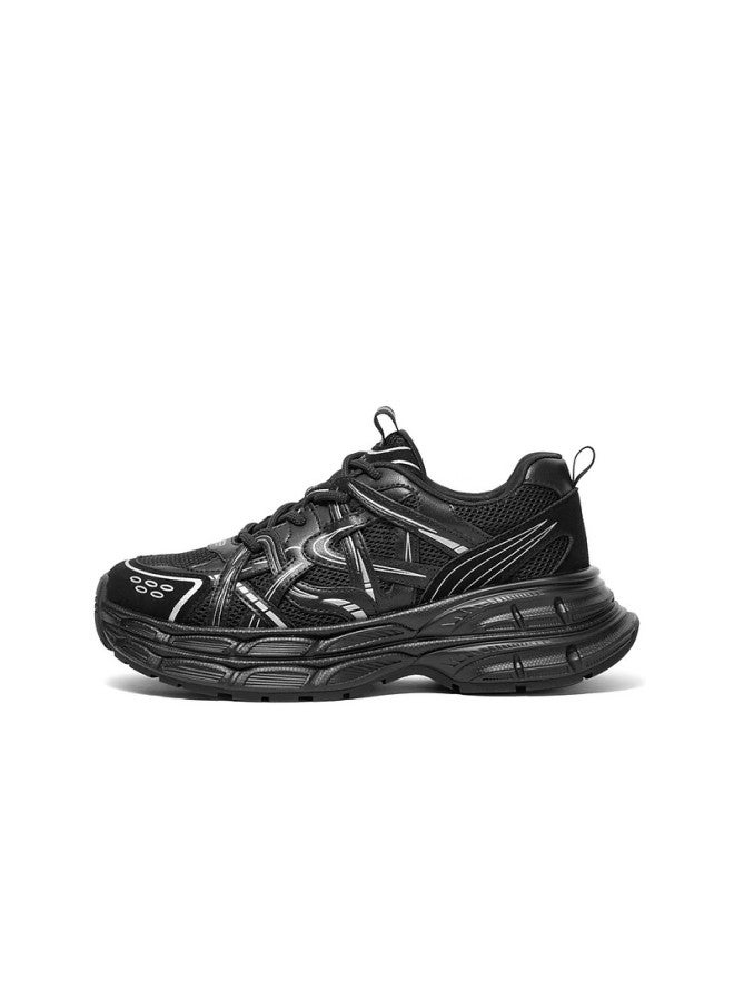 Belle Zhang Linghe Same Style Starry Track Casual Shoes For Men, Dad Shoes, Black, Size 40 - Image 1