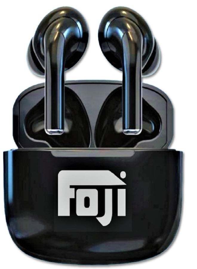 Foji FOJI Bluetooth 5.1 Wireless Earbuds with Mic, Touch Control, Fast Charging Case, High Bass, Noise Isolation, Black - Image 1