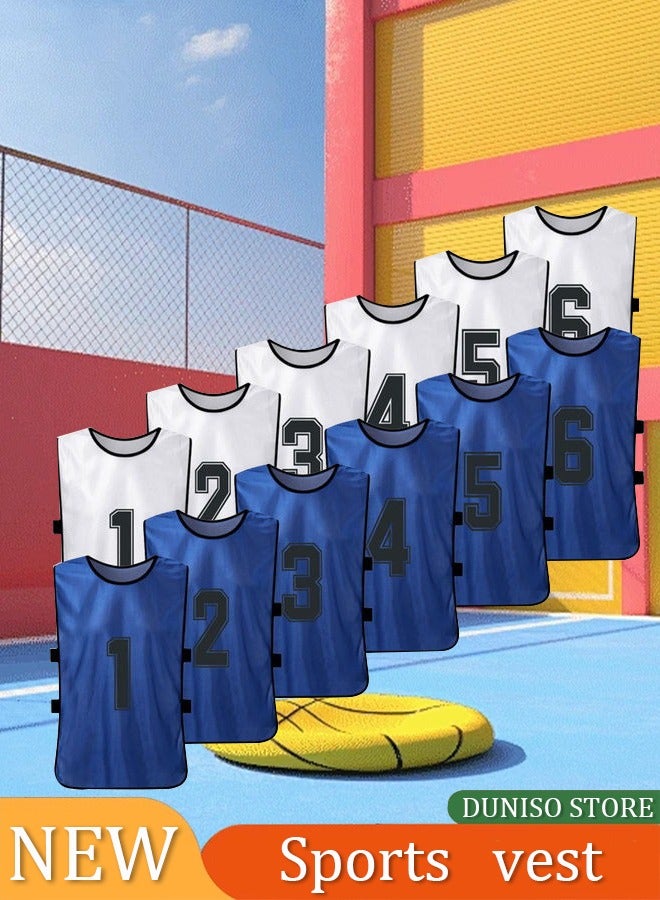 12 PCS Adults Soccer Pinnies Quick Drying Football Jerseys Vest Scrimmage Practice Sports Vest Breathable Team Training Bibs - Image 1
