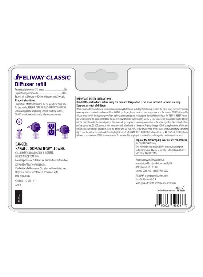 فيليواي عبوة إعادة تعبئة موزع الروائح العطرية FELIWAY 30 Day Diffuser للقطط، عبوتان، 2 قطعة - Image 2