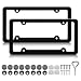 LIN KANG 2 Pack Matte Black License Plate Frames Aluminum Metal License Plate Holder for Men Women Car Accessories Tag Frame with Screws Fasteners Caps 4 Holes - Image 2