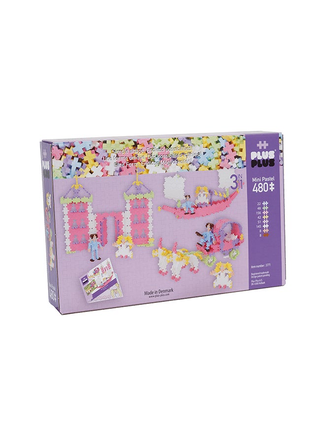 Plus-Plus Pastel Building Blocks 480 Pcs 3In1 / Princess Blocks Set  - Image 2