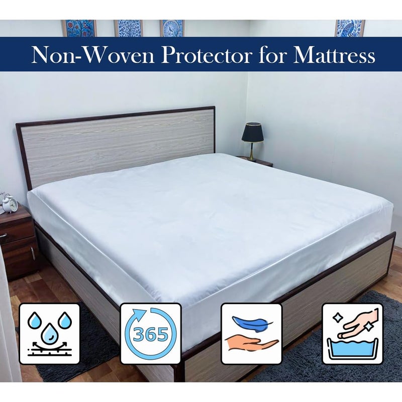 Bright Décor Waterproof Mattress Protector Single Size 100 Leakproof Hypoallergenic NonWoven Elastic Fitted Cover 36x78 Inch 10 Inch Depth White - Image 2