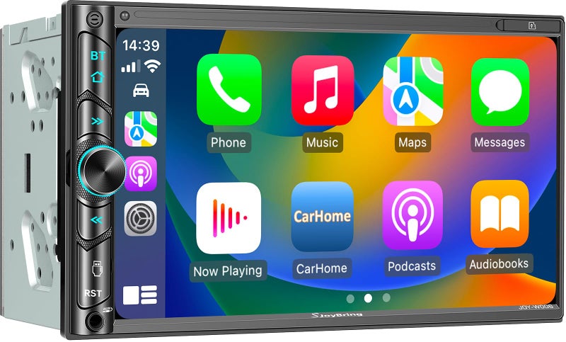 SJoyBring Double Din Car Stereo Wireless Apple CarPlay Android Auto 240W 42CHN 7 Touchscreen SWC Bluetooth FMAM Car Radio 2 Subwoofers Outputs Backup Camera - Image 2
