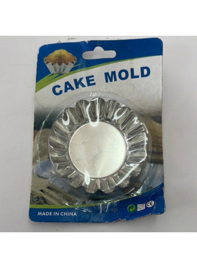 بروماس قالب كيك دائري مضلع من الفولاذ المقاوم للصدأ - صينية خبز التارت والكاب كيك