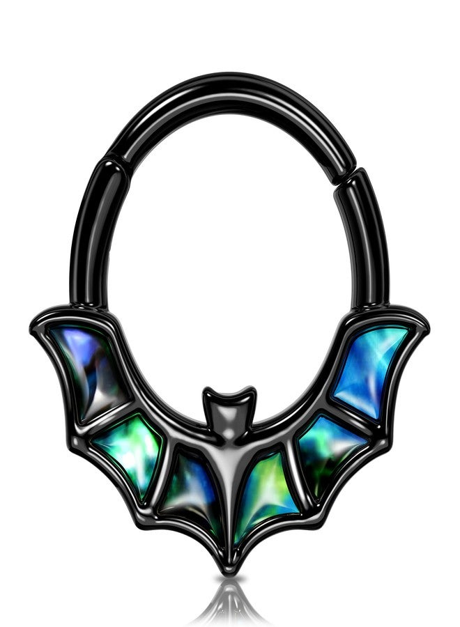 Melighting 16G Bat Septum Ring Halloween Septum Jewelry 8 mm Daith Earring Stainless Steel 316L Helix Earring Black Septum Clicker For Women - Image 1