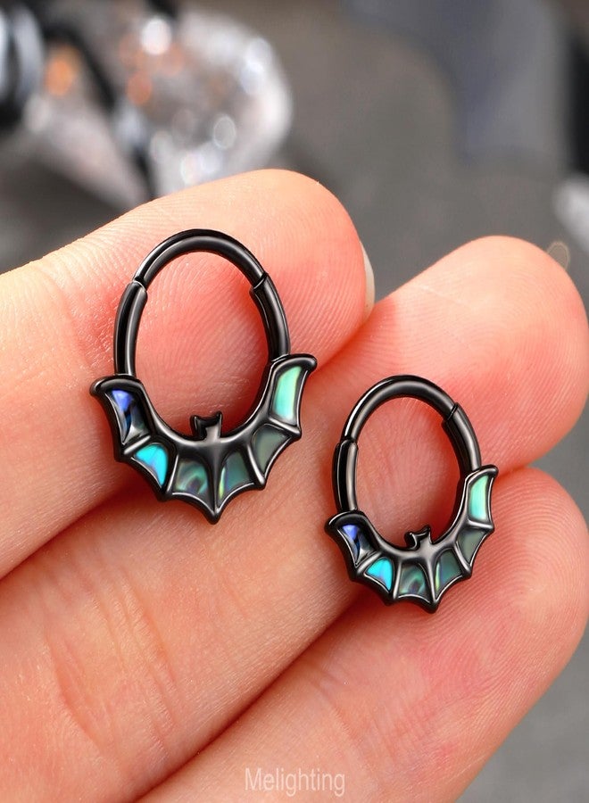 Melighting 16G Bat Septum Ring Halloween Septum Jewelry 8 mm Daith Earring Stainless Steel 316L Helix Earring Black Septum Clicker For Women - Image 3