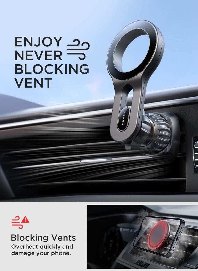 Excefore Compatible for MagSafe Car Mount, Magnetic Phone Holder for Car [Easily Install] Hands Free iPhone Car Holder Mount Fit for iPhone 13 12 Pro Max Mini MagSafe Case - Image 5
