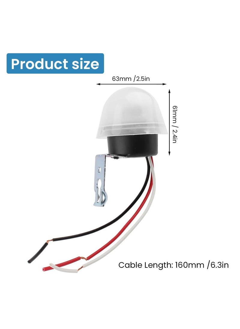 HASTHIP HASTHIP Auto On Off Photocell Night Light Switch Photoswitch Light Sensor Switch Waterproof Energy Efficient AC 220V Photoswitch Light Sensor Switch Lighting Dusk to Dawn Sensor for Gardens  - Image 4