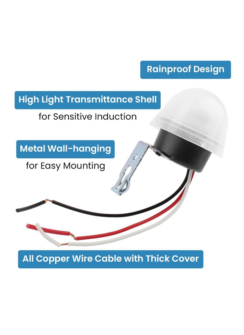 HASTHIP HASTHIP Auto On Off Photocell Night Light Switch Photoswitch Light Sensor Switch Waterproof Energy Efficient AC 220V Photoswitch Light Sensor Switch Lighting Dusk to Dawn Sensor for Gardens  - Image 3