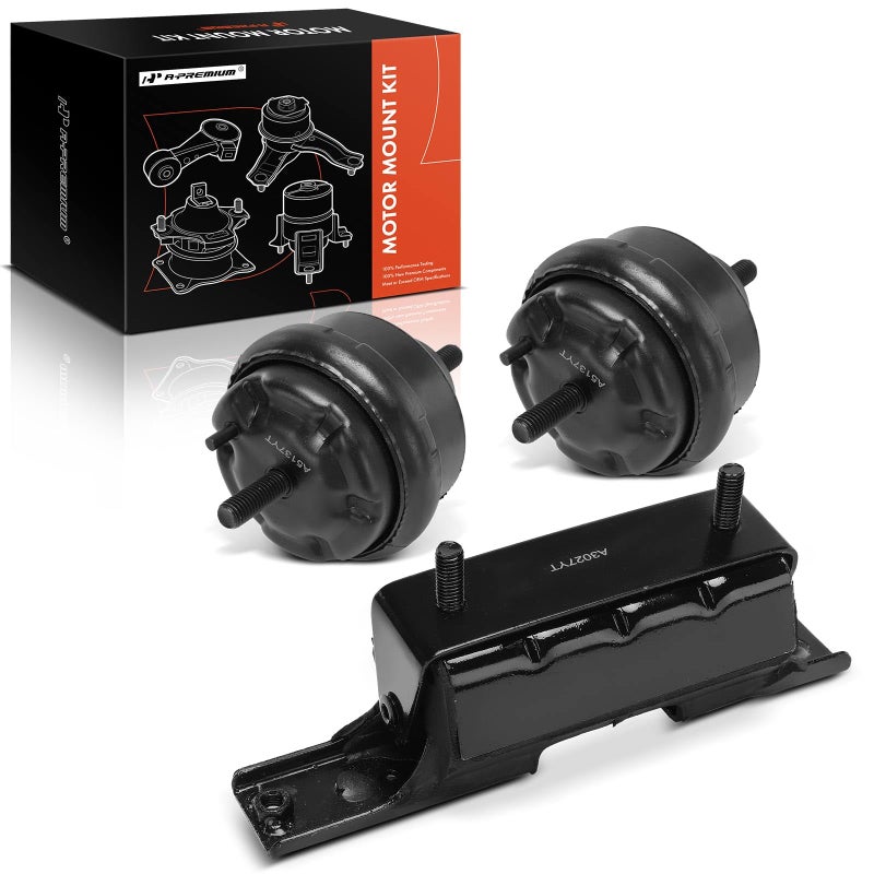APremium 3PCS Engine Motor and Transmission Mount Kit Compatible with Chevrolet Trailblazer GMC Envoy Buick Rainier Saab 97X Isuzu Ascender Oldsmobile Bravada Automatic Transmission