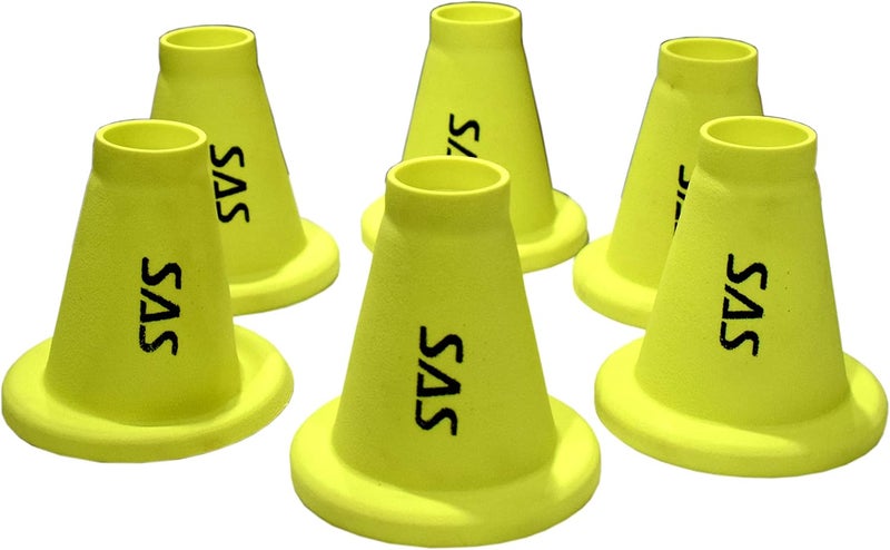 PVC Cricket Batting tee for Cricket practices Pack of 6 Yellow - Image 1