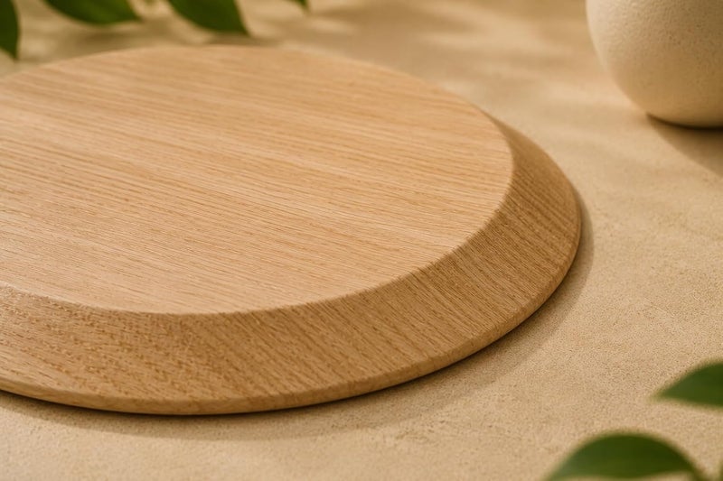 Servewell Harmony Melamine Round Plate 12.5" Yellow Oak Grain - Image 4