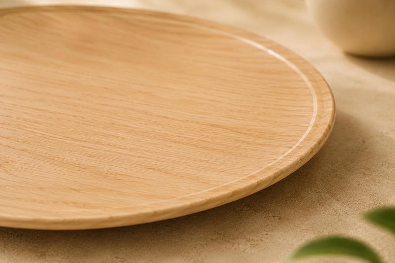 Servewell Harmony Melamine Round Plate 12.5" Yellow Oak Grain - Image 5