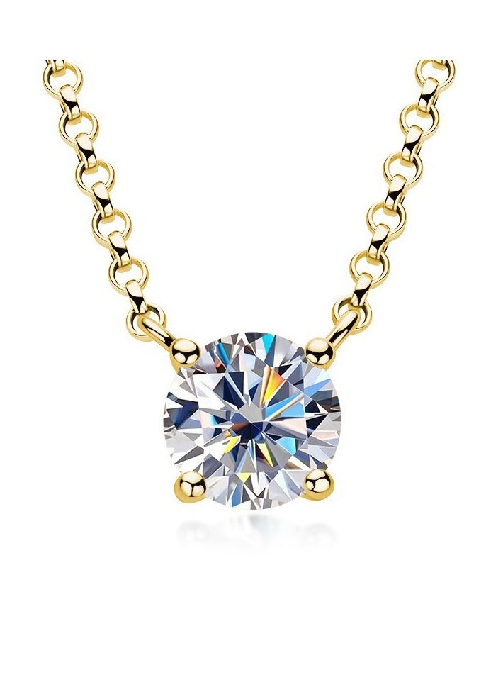 Kaaf Creations 18K gold plated Stainless steel necklace for women and girls, Intensity, waterproof, Necklace length: 44 + 5 cm. Inserts: cubic zirconia - Image 1