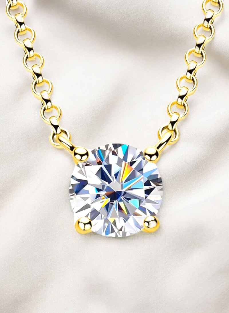 Kaaf Creations 18K gold plated Stainless steel necklace for women and girls, Intensity, waterproof, Necklace length: 44 + 5 cm. Inserts: cubic zirconia - Image 2