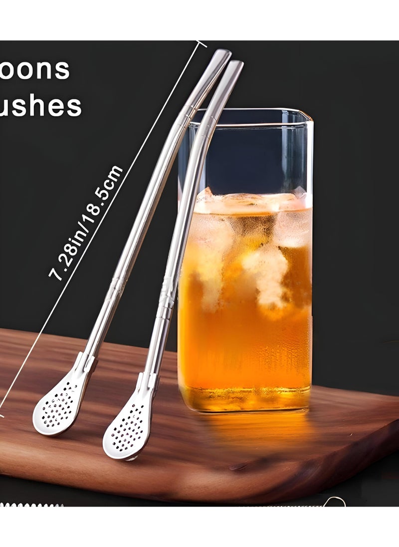 Generic - Strainer Spoon Combo - Full Stainless Steel Bar Tool Set Built For Smooth Mixing And Serving Of Drinks, Combining Utility And Elegance For Home And Commercial Settings - Image 1