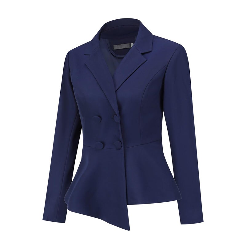YUNCLOS Womens Suits 2 Piece Set Business Casual Double Breasted Blazer and Pantsuits for Work Office Blue - Image 3