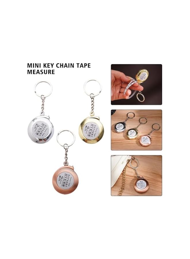PROMASS مفاتيح قياس الشريط من برومس - شريط قياس ستانلس ستيل 2م مفاتيح قياس شريط متينة - شريط قياس مصغر قابل للسحب للمفاتيح لقياس القماش - Image 4