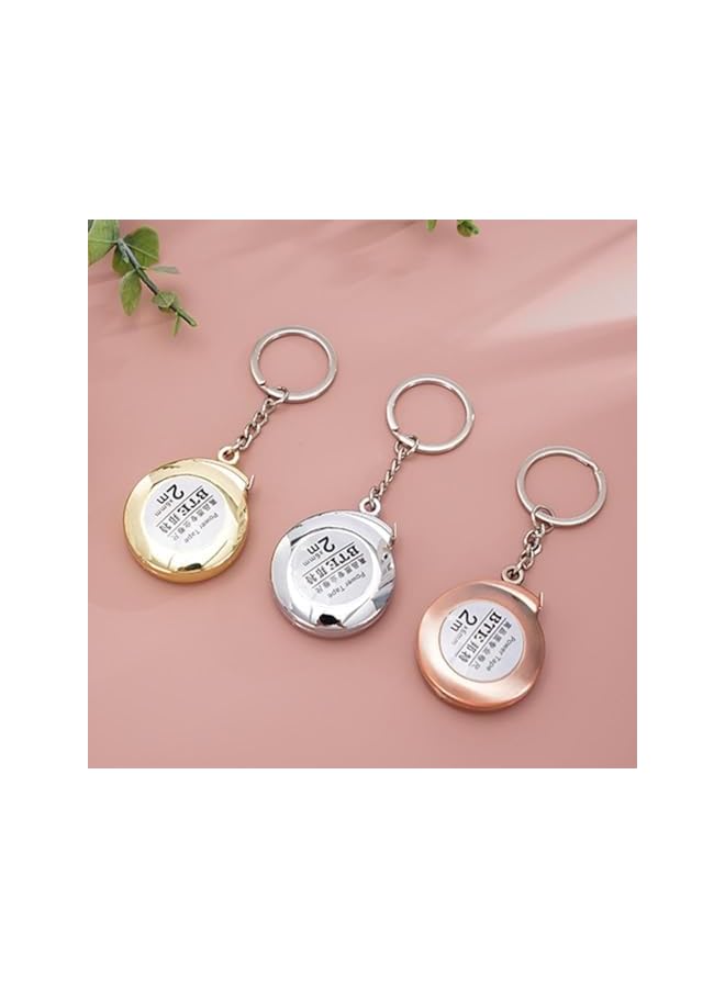 PROMASS مفاتيح قياس الشريط من برومس - شريط قياس ستانلس ستيل 2م مفاتيح قياس شريط متينة - شريط قياس مصغر قابل للسحب للمفاتيح لقياس القماش - Image 3