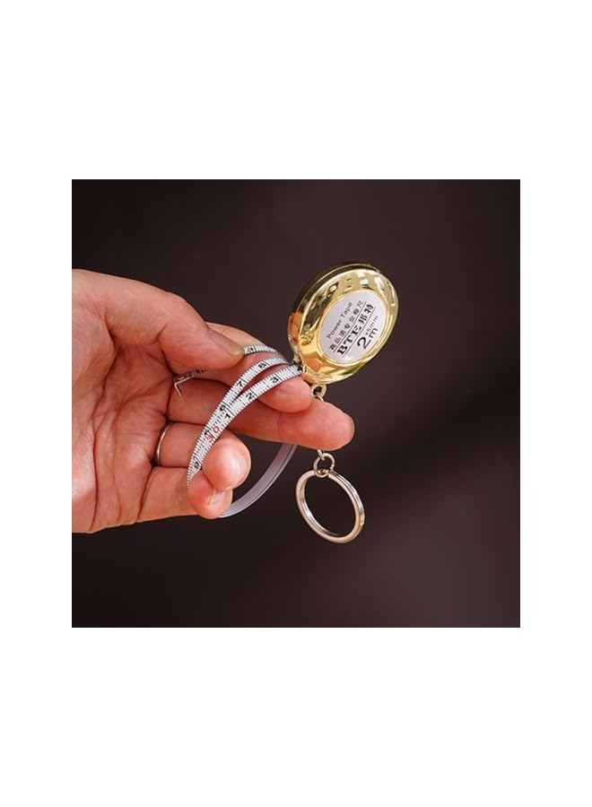 PROMASS مفاتيح قياس الشريط من برومس - شريط قياس ستانلس ستيل 2م مفاتيح قياس شريط متينة - شريط قياس مصغر قابل للسحب للمفاتيح لقياس القماش - Image 2