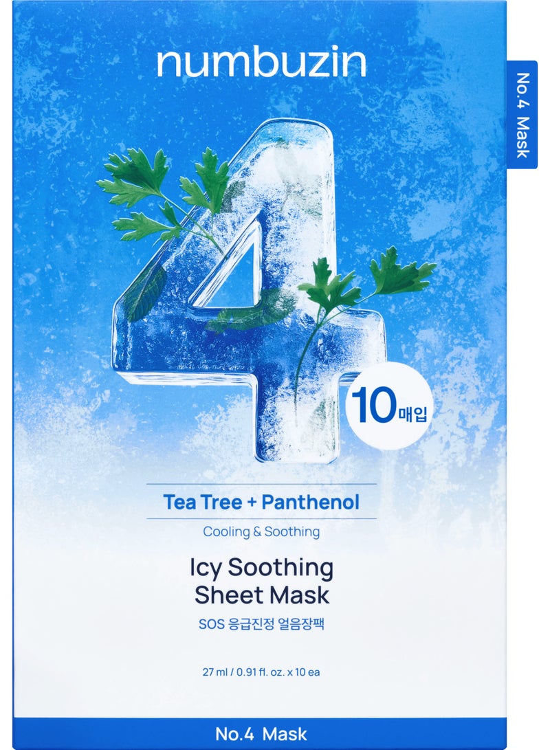 نامبوزين No.4 Sheet Mask | Icy Soothing Sheet Mask | Hydrating Soothing Face Serum For All Skin Types 1 box (10EA) - Image 1
