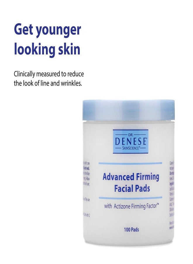 Dr. Denese SkinScience Advanced Firming Facial Pads Exfoliator & Deep Pore Face Cleanser, Toner & Skin Care Glycolic Acid, Peptides & Aloe - Vegan, Paraben-Free, Cruelty-Free - 100 Count - Image 4