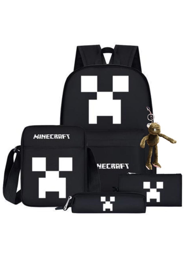 ماين كرافت على ظهره 4-قطعة مجموعة الرجال والنساء الترفيه الرياضة حقيبة السفر طالب حقيبة المدرسة - Image 1